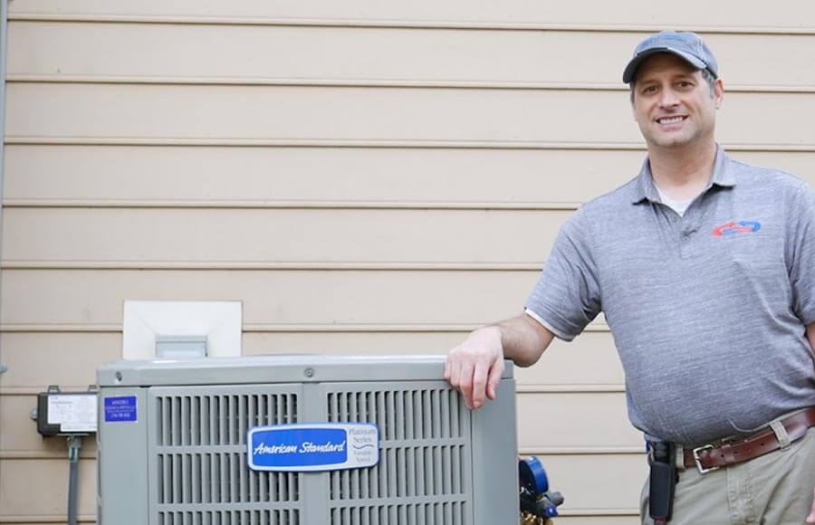 AirWorks Cooling & Heating, Air conditioning owner Rick out on an install